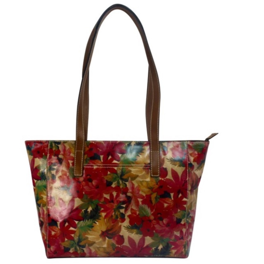 Patricia Nash Varsi Spring Multi Floral Leather Handbag Tote